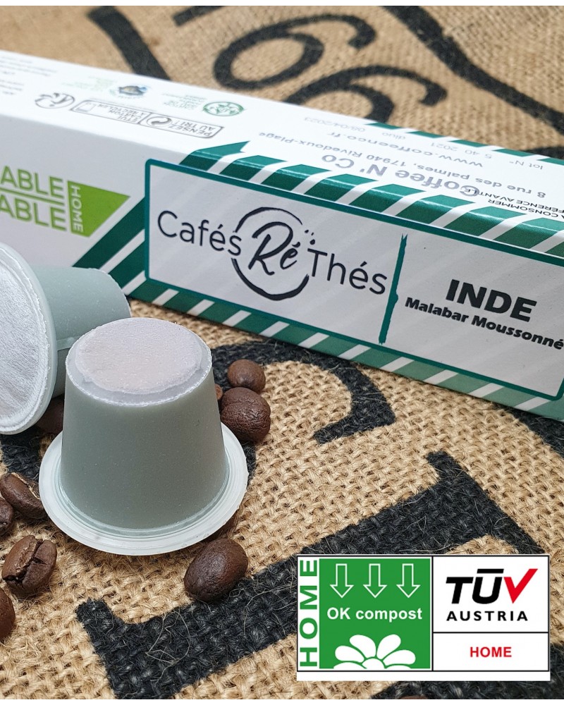 Etui de 10 capsules Malabar Moussonné d'Inde Home Compost Caps-Inde HC